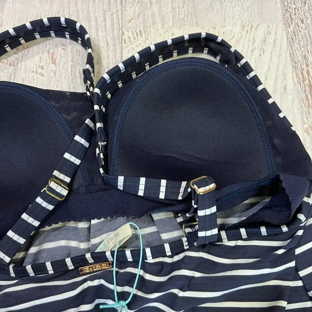Sea Level Chamarel Blouson Multifit Singlet SIZE 8 Night Sky Stripe Tankini Top